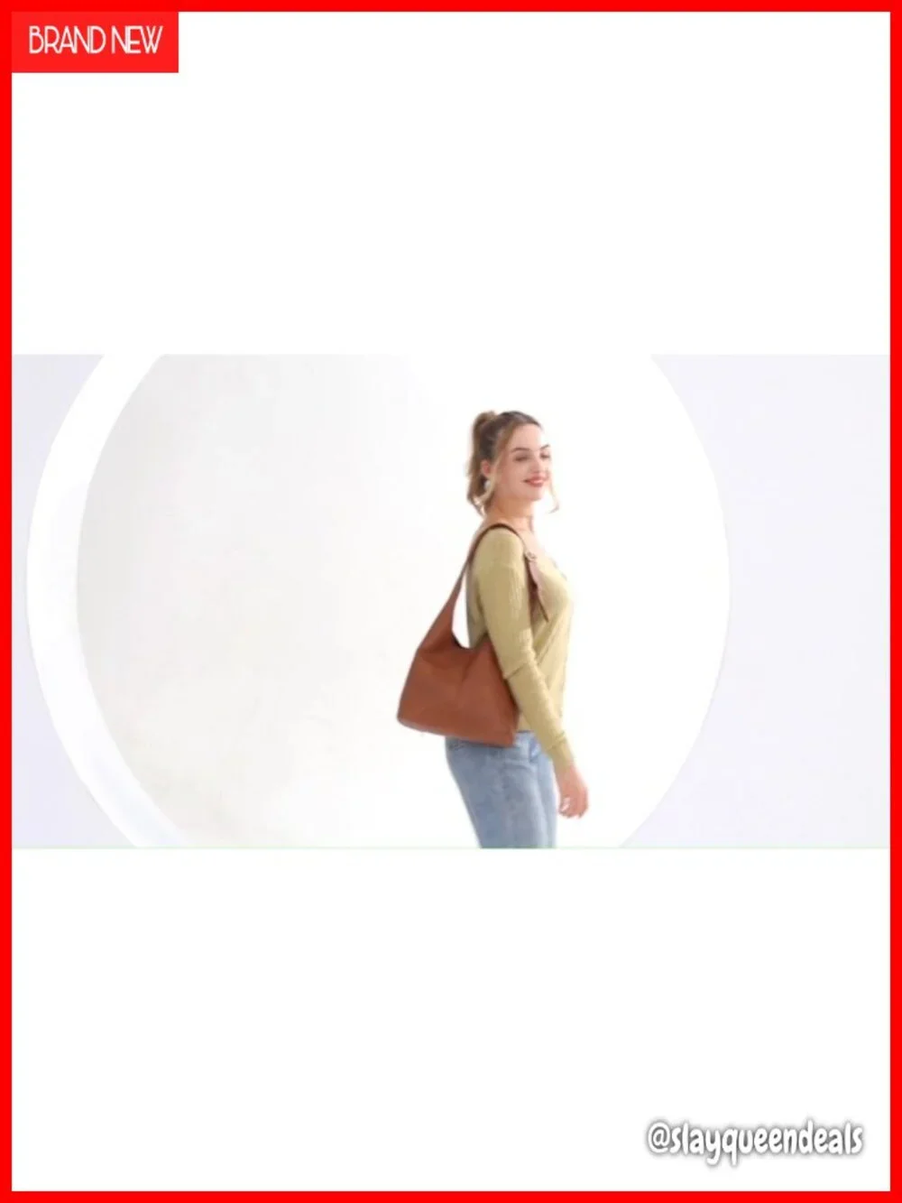 Hobo Purse for Women Vegan Leather Shoulder Bag with Wristlet Soft Slouchy